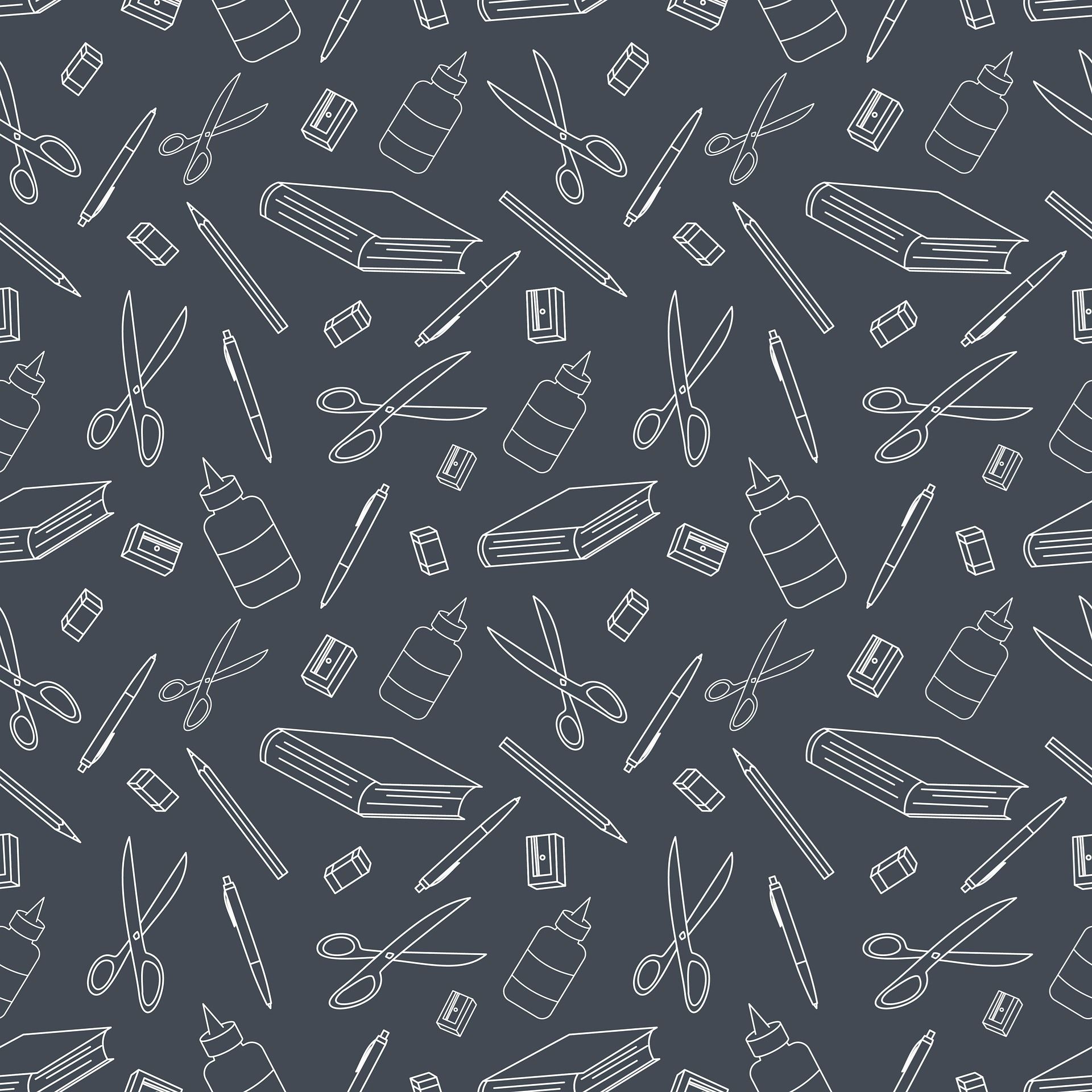 blackboard with school supplies pattern