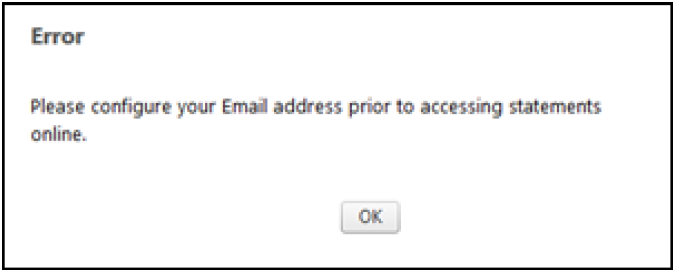 Email address error box
